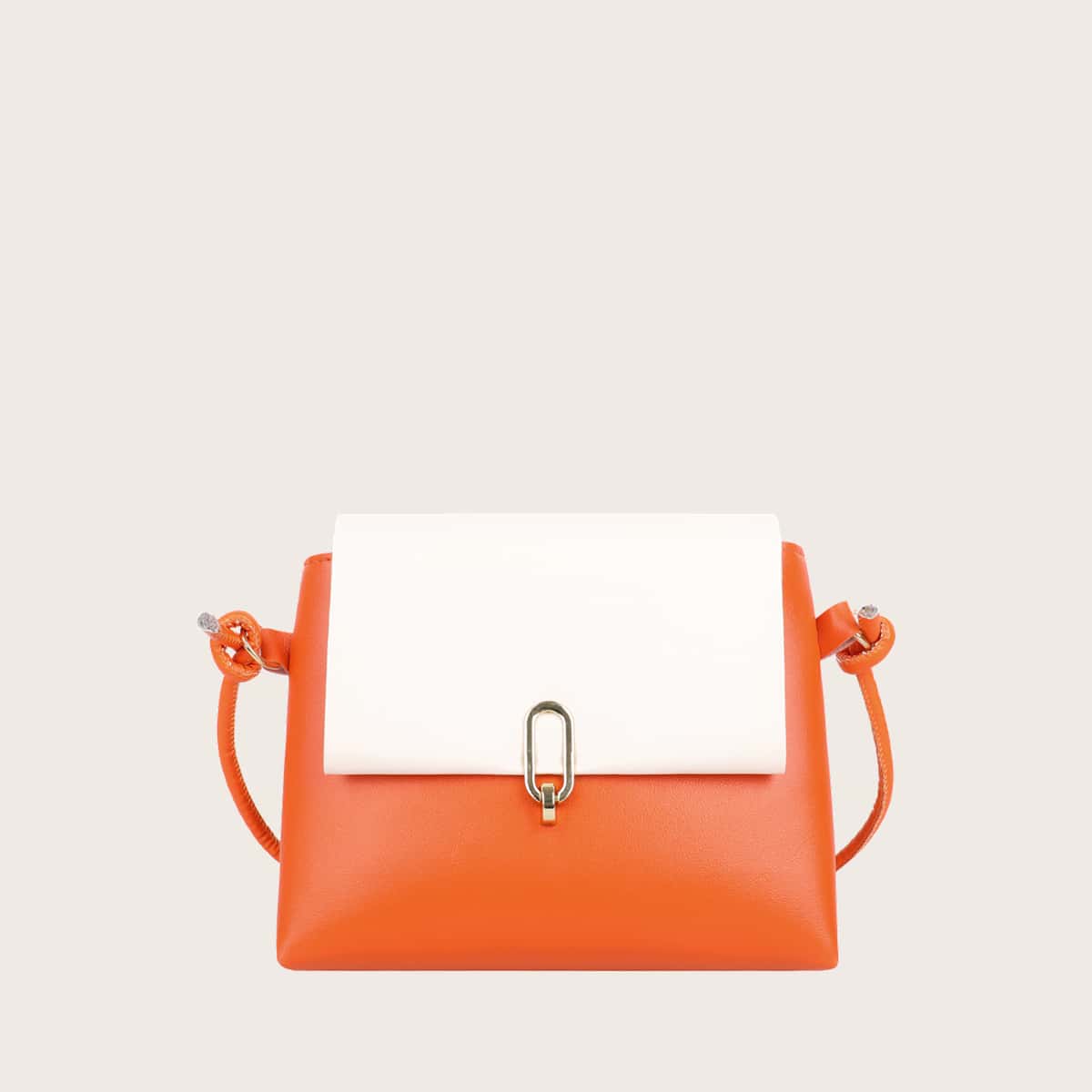 

Colorblock Flap Crossbody Bag, Orange