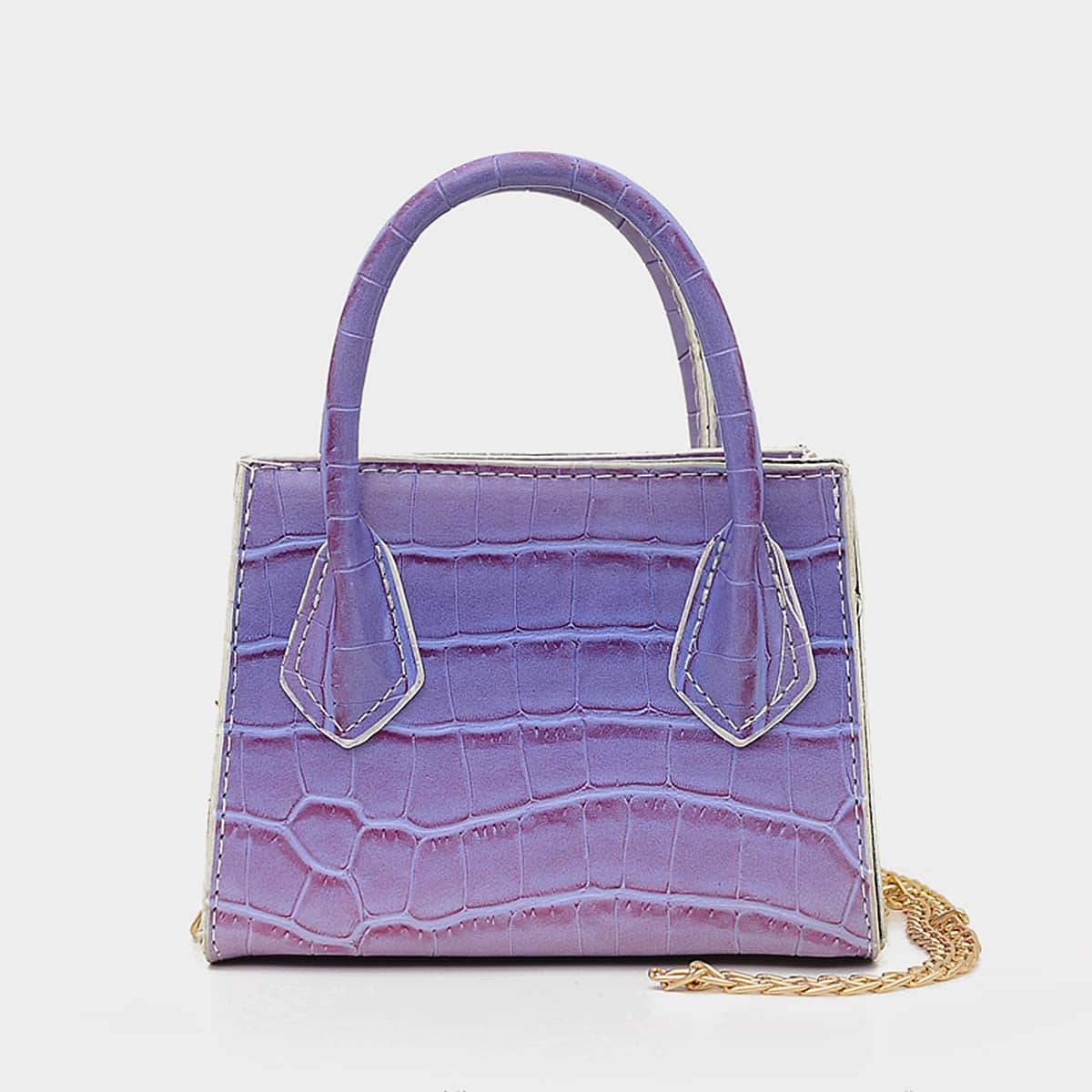 

Croc Embossed Mini Satchel Bag, Multicolor