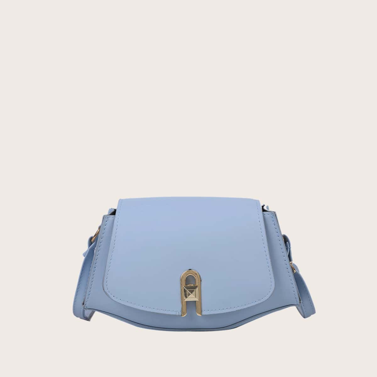 

Solid Flap Crossbody Bag, Baby blue