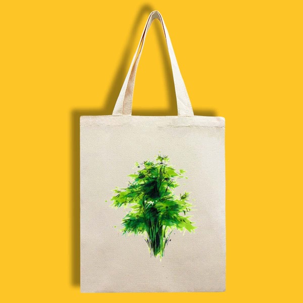 

Plant Graphic Shopper Bag, Beige