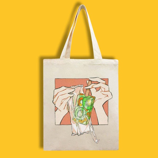 

Hand Graphic Shopper Bag, Beige