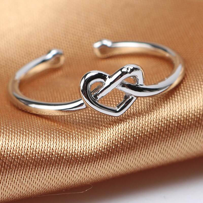 

Heart Knot Decor Ring, Silver