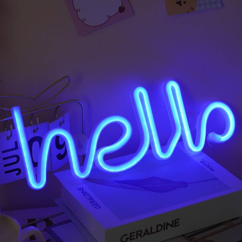 

Letter Design Neon Light, Blue