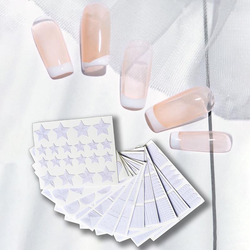 

12sheets Star Pattern Nail Art Sticker, White