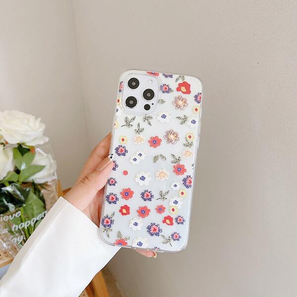 

Floral Print Phone Case, Clear