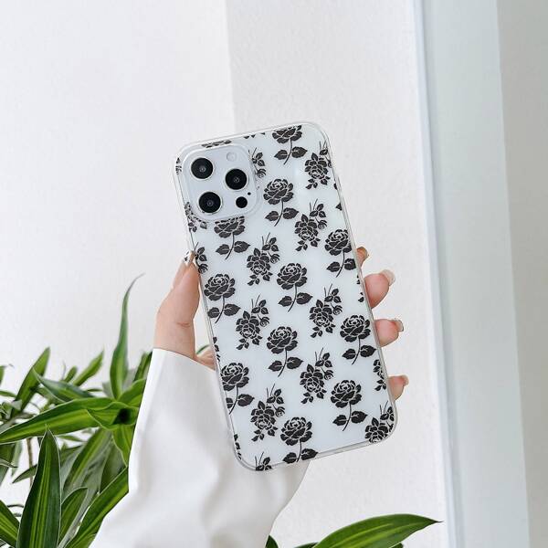 

Floral Print Phone Case, Clear