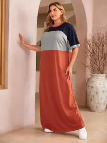 EMERY ROSE Đầm Plus Size Khối Màu Khiêm tốn - Nhiều màu - Xem 5