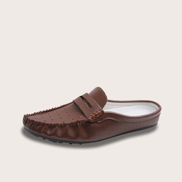 

Men Perforated Loafers, Brown