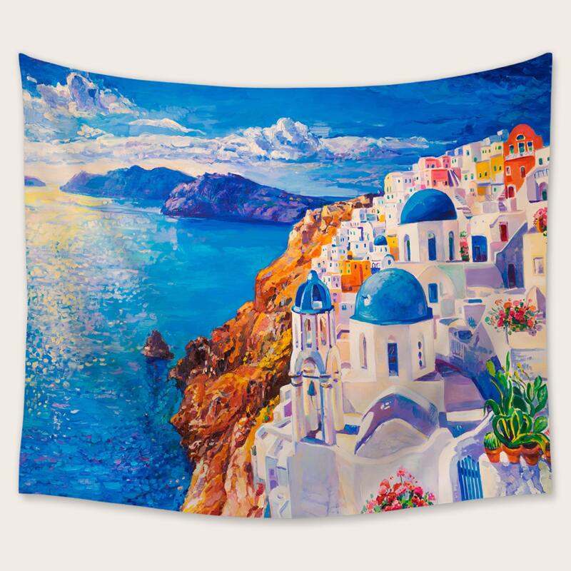 

Seaside Scenery Pattern Tapestry, Multicolor