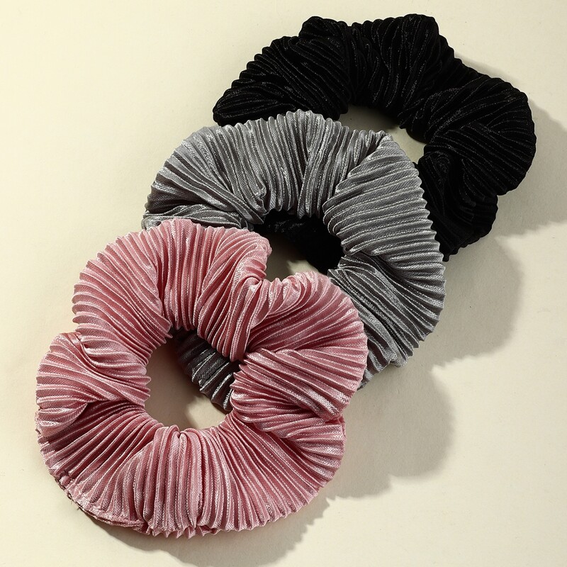 

3pcs Plain Scrunchie, Multicolor