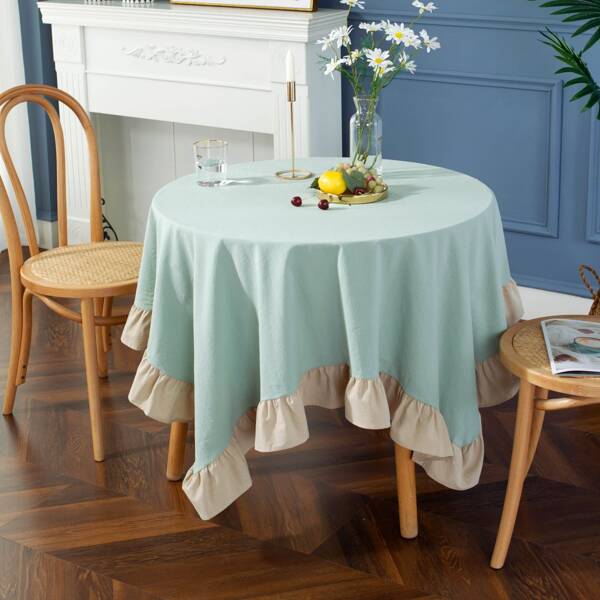

Ruffle Trim Tablecloth, Multicolor