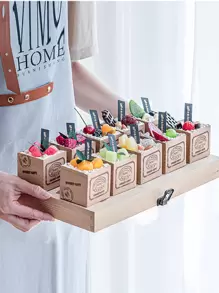 8 piezas caja de embalaje de papel kraft para cupcake - Caqui - Ver 1