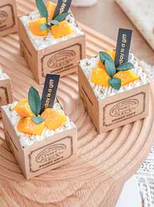 8 piezas caja de embalaje de papel kraft para cupcake - Caqui - Ver 2