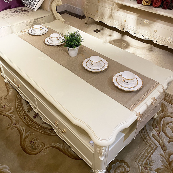 

Flower Embroidery Table Runner, Khaki