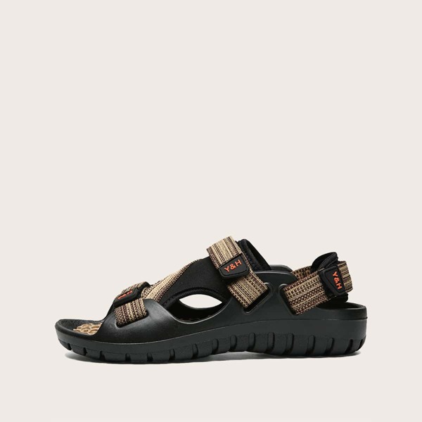 

Men Velcro Strap Sandals, Khaki