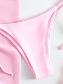 Swim Mod Summer Beach 3packs Drawstring Bikini Set & Beach Skirt