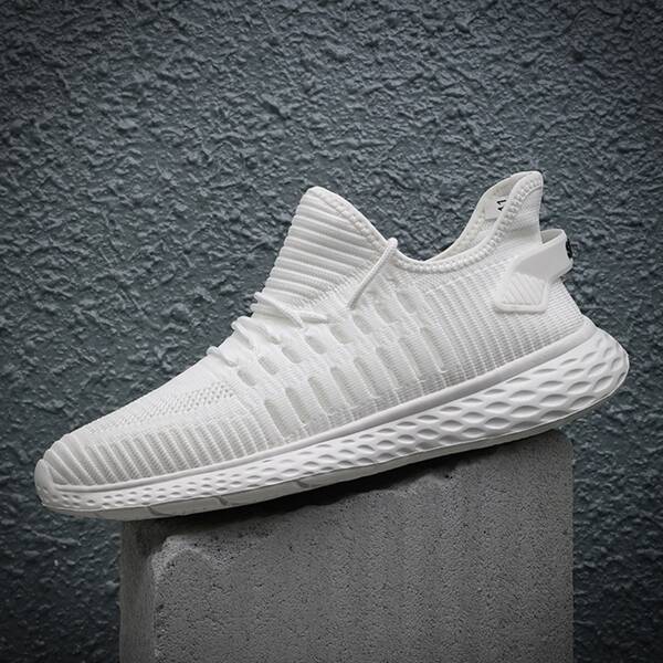 

Men Lace-up Decor Sneakers, White