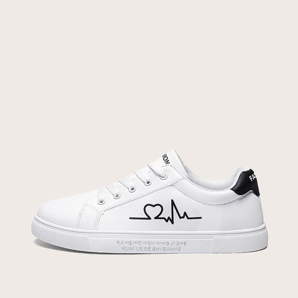 

Men Graphic Print Skate Shoes, White