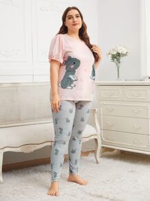 SHEIN Pijamas de Talla Grande Dibujos animados Dulce - Multicolor - Ver 4