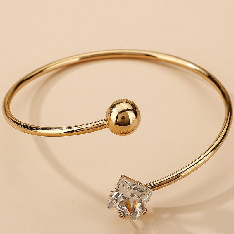 

Rhinestone Cuff Bracelet, Gold