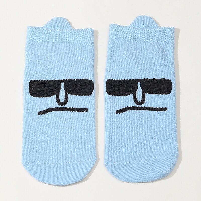 

Cartoon Graphic Ankle Socks, Mint blue