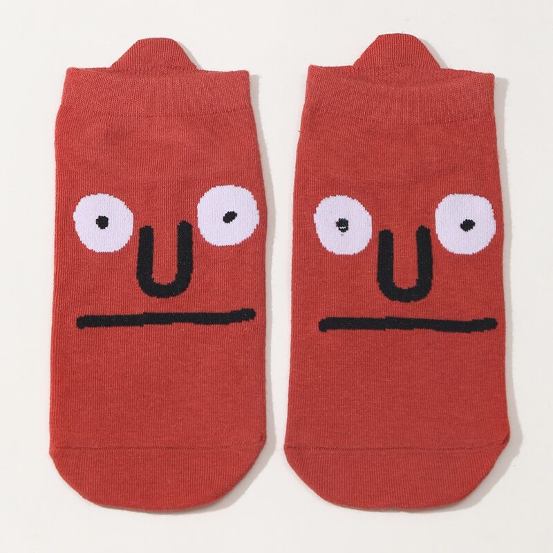 

Cartoon Graphic Ankle Socks, Redwood