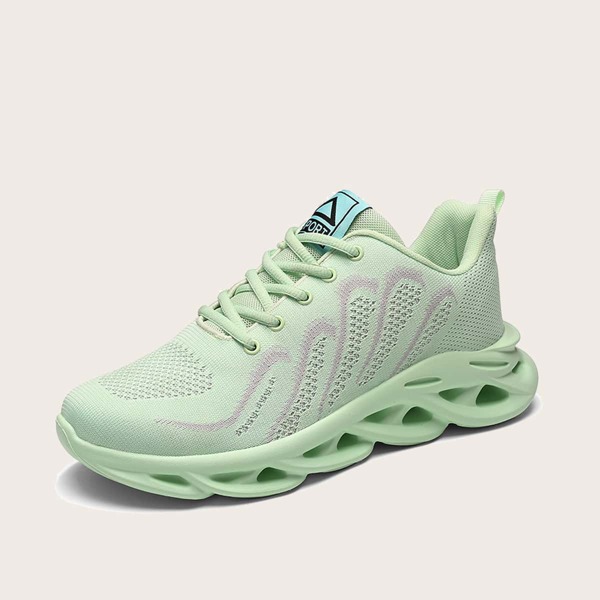 

Men Graphic Knit Panel Running Shoes, Green