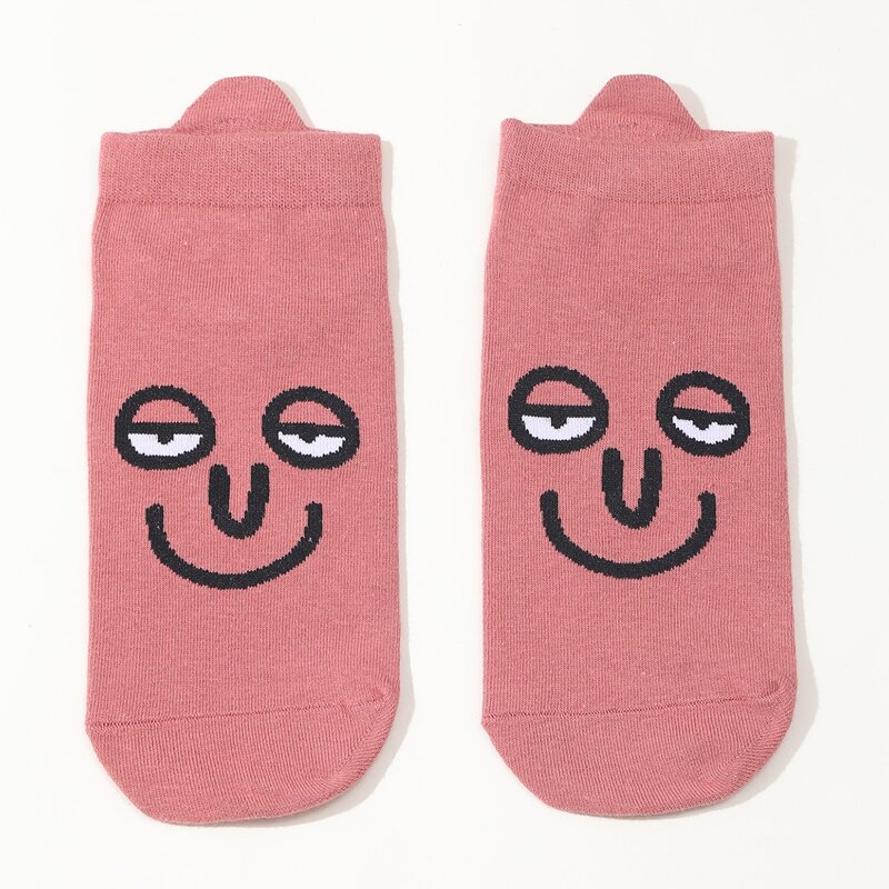 

Cartoon Graphic Ankle Socks, Burgundy