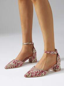 Tacones Tribal Tira Tobillera De moda - Rojo - Ver 2