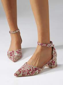 Tacones Tribal Tira Tobillera De moda - Rojo - Ver 3