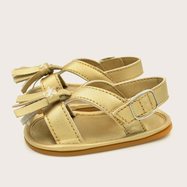 

Baby Girl Tassel Charm Slingback Sandals, Gold