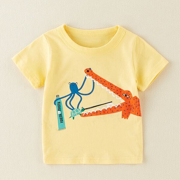 

Baby Boy Cartoon Graphic Tee, Yellow