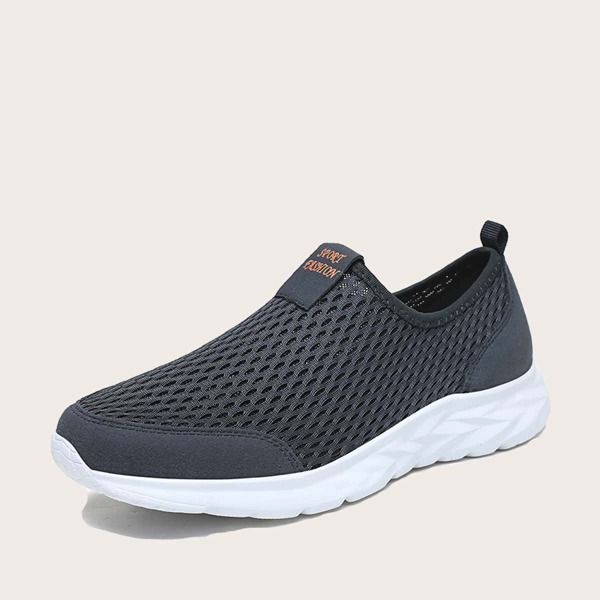 

Men Letter Graphic Slip On Running Shoes, Blue