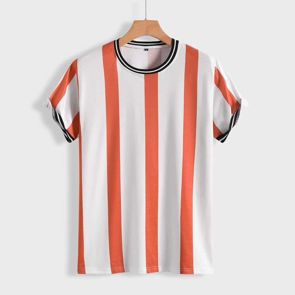 

Men Striped Print Tee, Multicolor