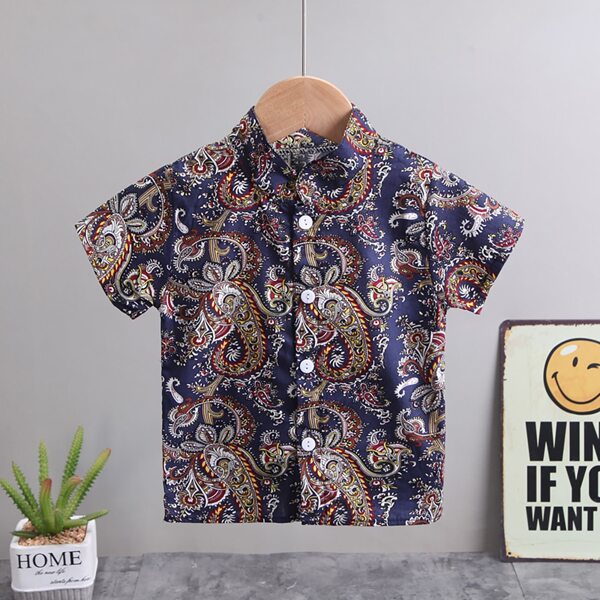 

Toddler Boys Paisley Print Button Front Shirt, Multicolor