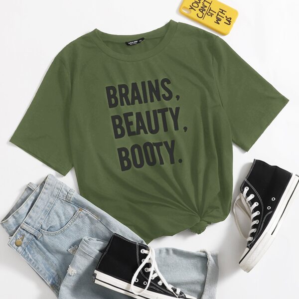 

Plus Letter Graphic Tee, Green