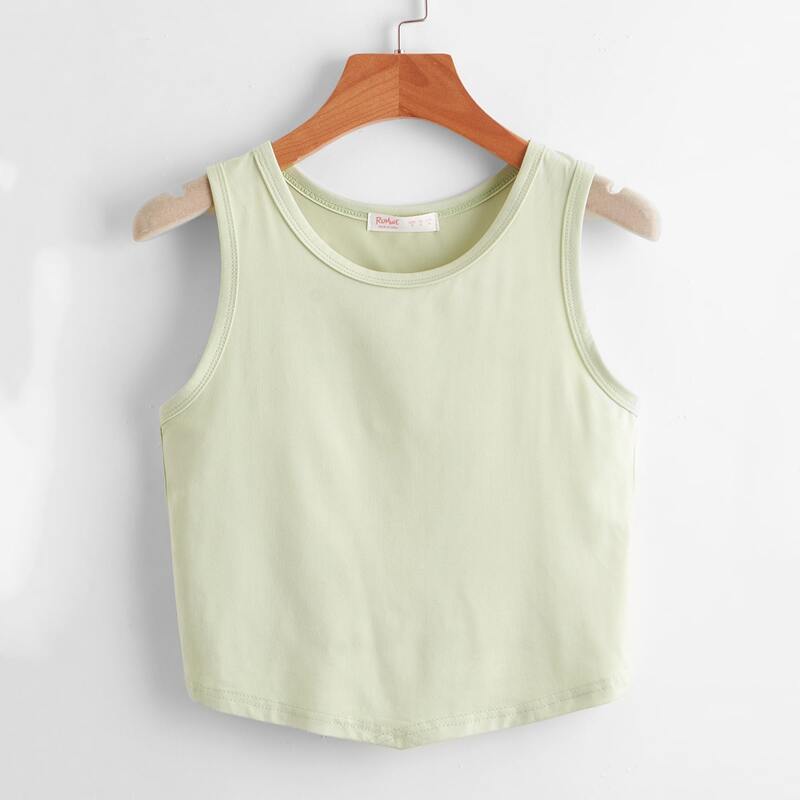 

Solid Backless Tank Top, Lime green