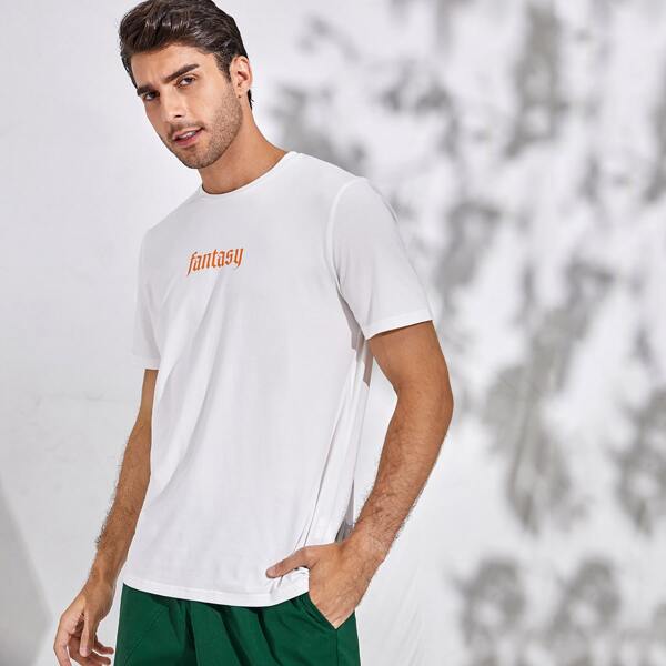 

Men Letter Graphic Tee, White