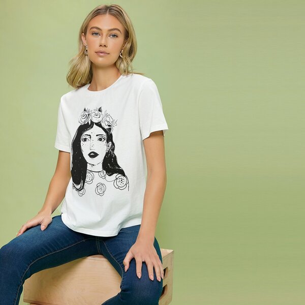 

Figure Graphic Tee, White