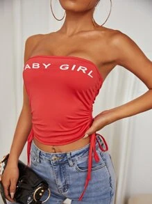 Áo nữ Dây kéo Lá thư Giải trí - Đỏ - Xem 3