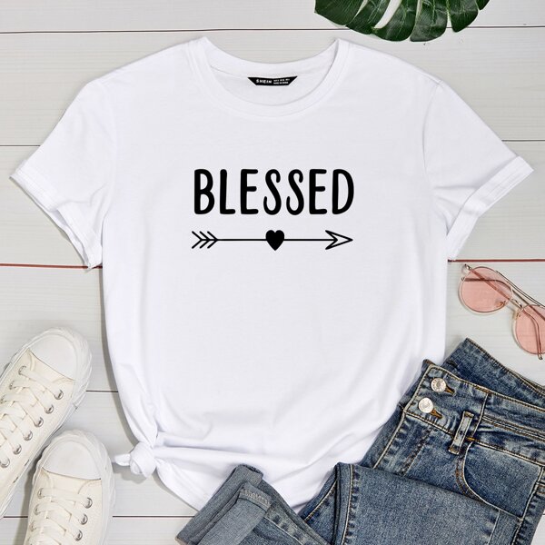 

Heart And Letter Graphic Tee, White