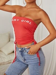 Áo nữ Dây kéo Lá thư Giải trí - Đỏ - Xem 4