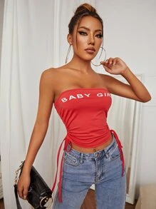 Áo nữ Dây kéo Lá thư Giải trí - Đỏ - Xem 5