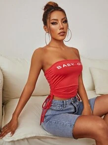 Áo nữ Dây kéo Lá thư Giải trí - Đỏ - Xem 6