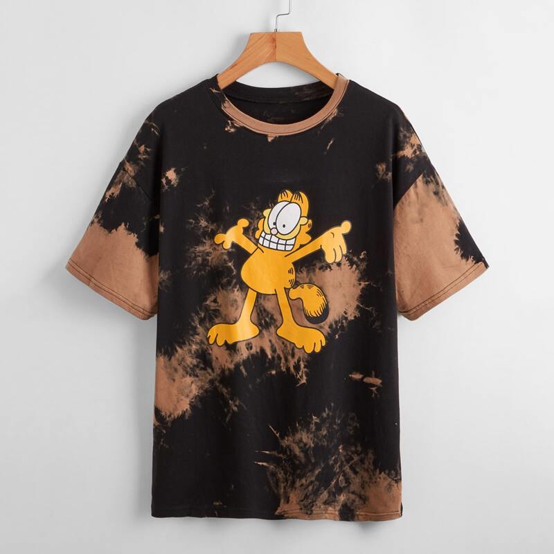 

Cartoon Graphic Tie Dye Tee, Multicolor