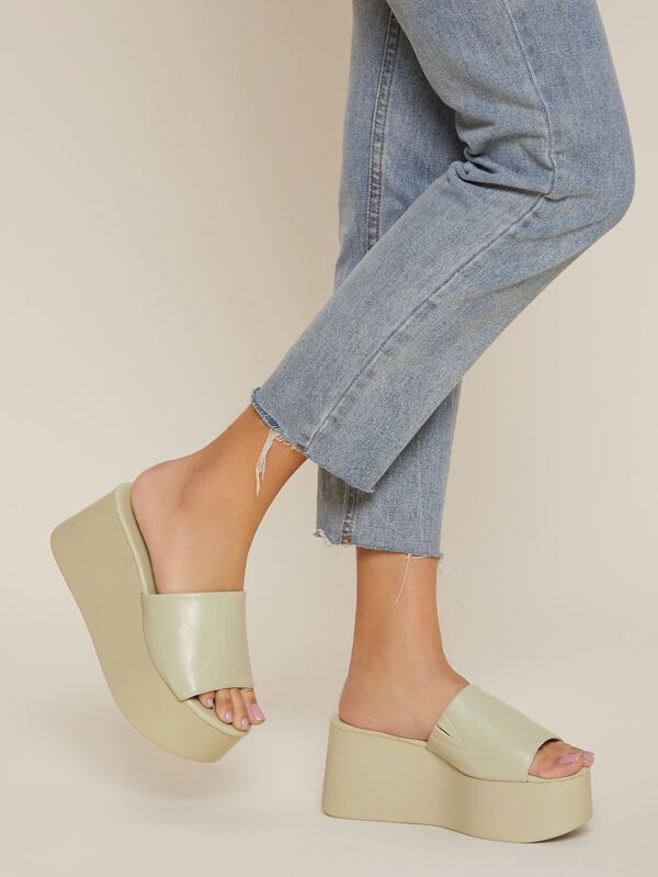 shein white platform sandals