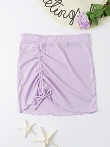 Falda cubre todo con cordón a la altura de las costillas, para las vacaciones de verano - Lila Púrpura - Ver 1