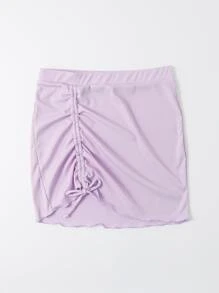 Falda cubre todo con cordón a la altura de las costillas, para las vacaciones de verano - Lila Púrpura - Ver 3