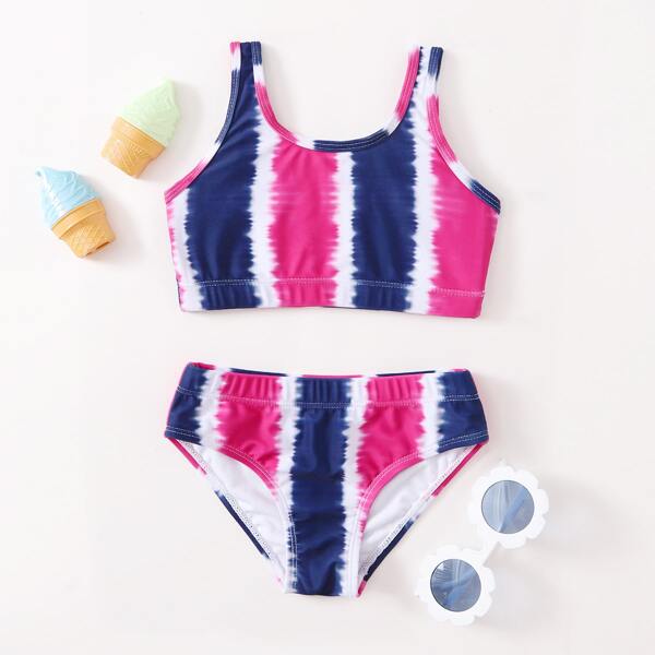 

Toddler Girls Tie Dye Bikini Swimsuit, Multicolor