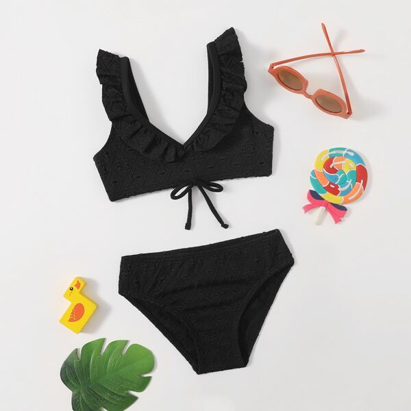 

Toddler Girls Schiffy Ruffle Bikini Swimsuit, Black